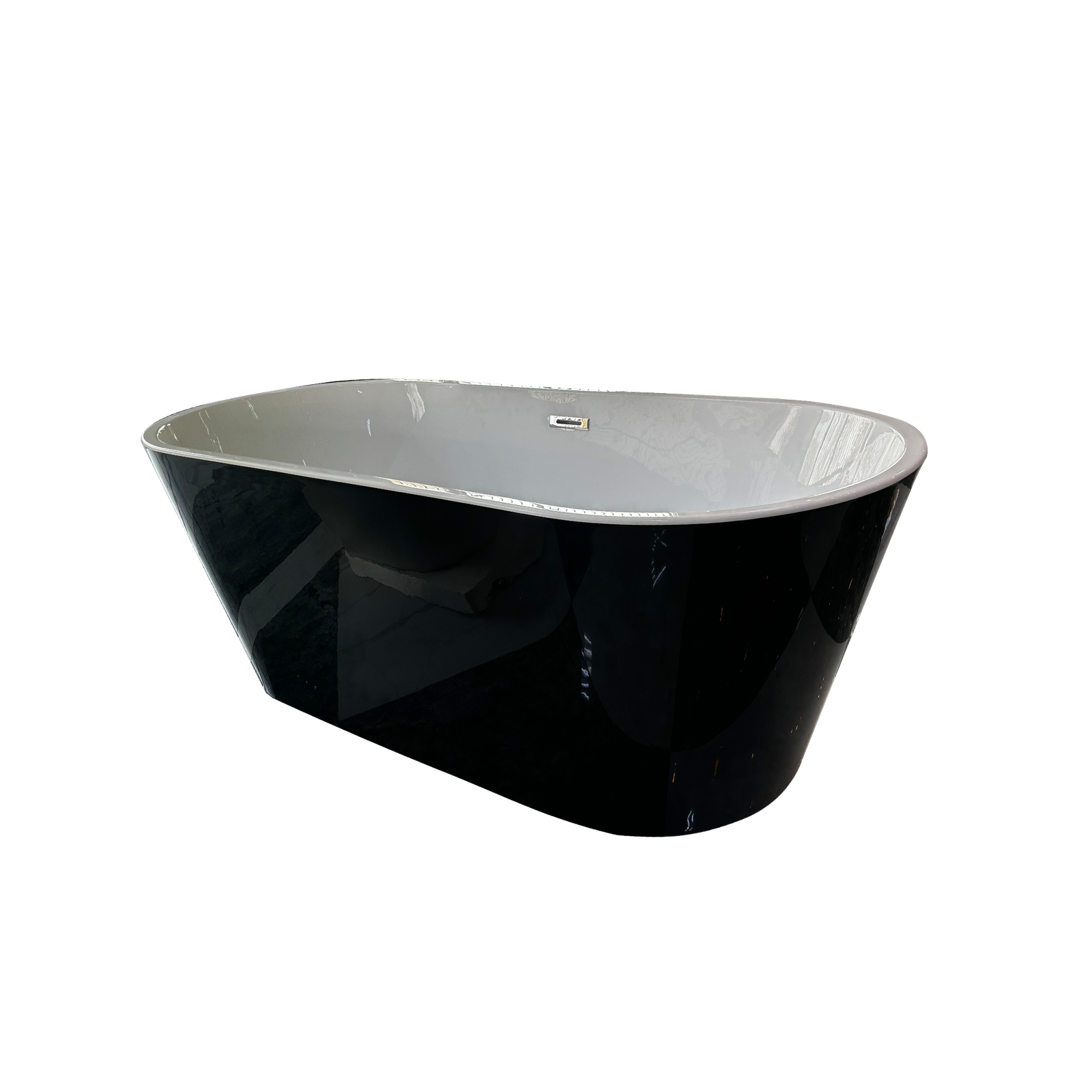 Gloss black freestanding bath