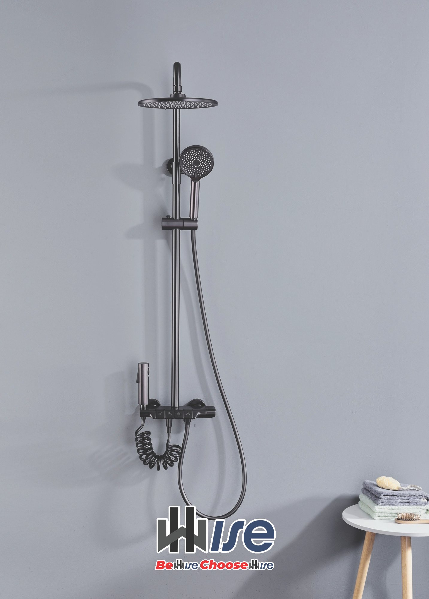 Black dual-head shower system
