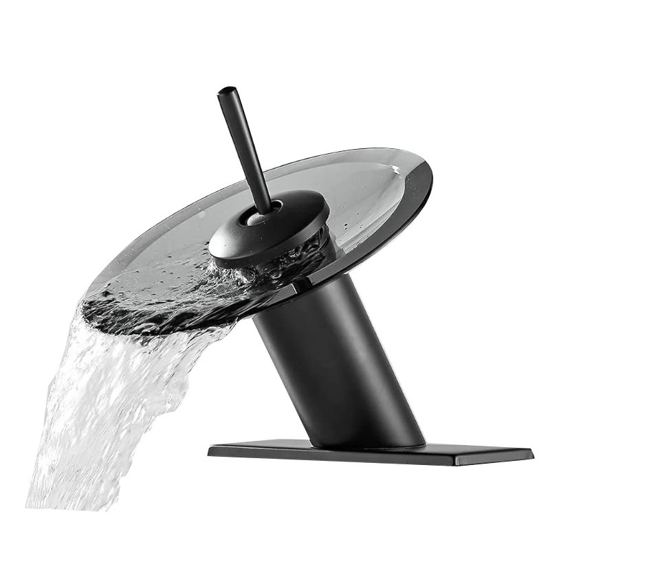 Black waterfall basin mixer